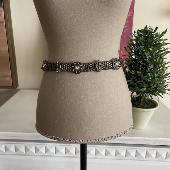 Zara Burnished Gold Tone and Crystal Beaded Belt